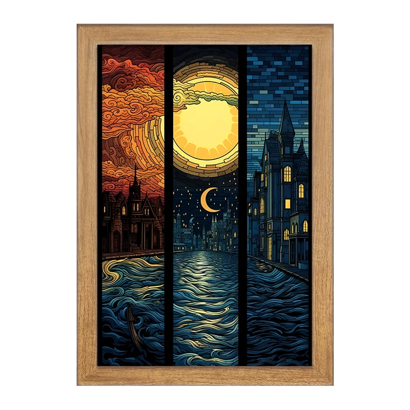 تابلو خندالو مدل منظره شب کد F3929