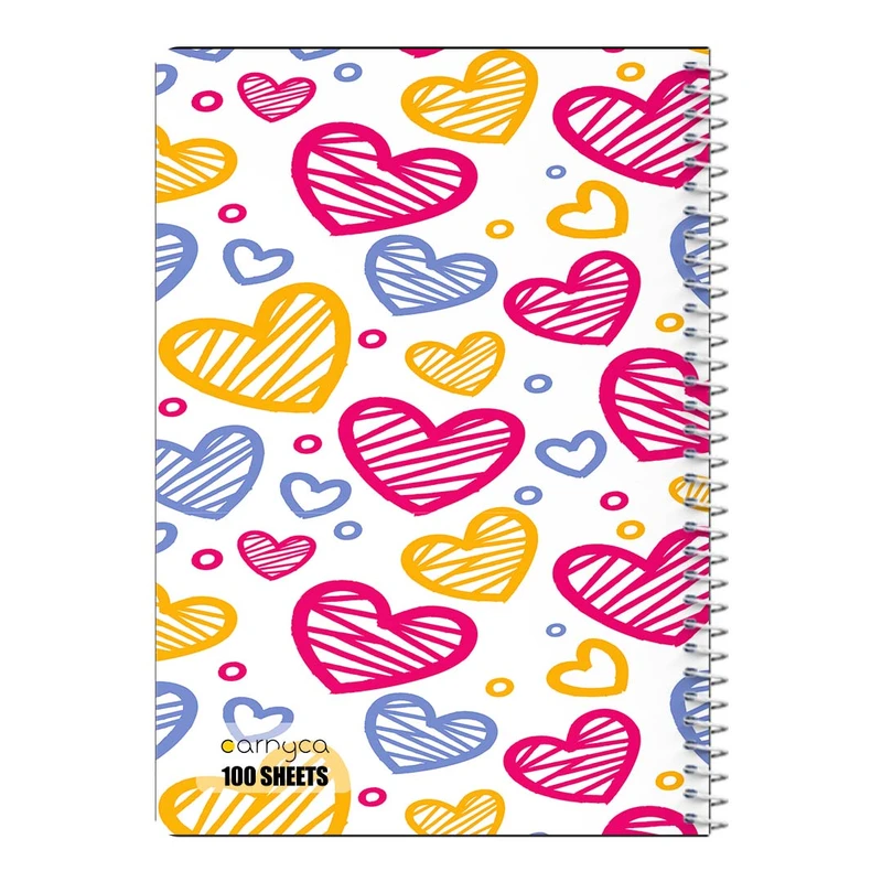 دفتر مشق 100 برگ سیمی کارنیکا طرح پترن عشق Love Pattern کد 68689