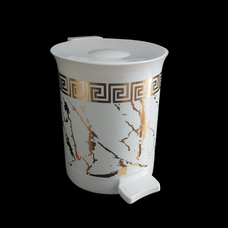 سطل زباله پدالی مدل ماربل طرح گلد 