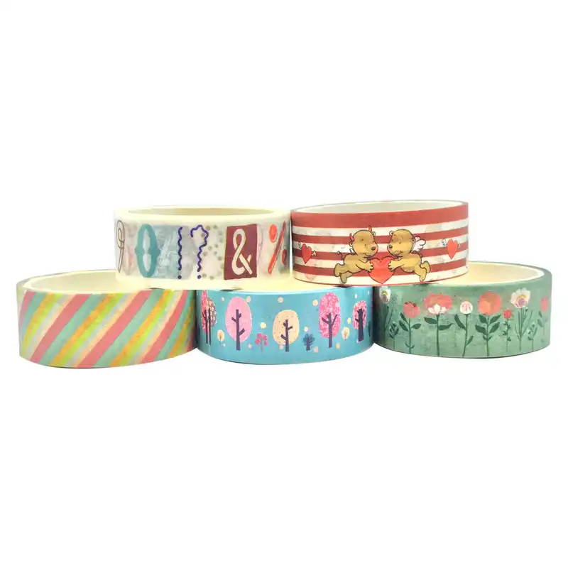 چسب کاغذی واشی مدل فانتزی عرض 1.5 سانتی متری بسته 5 عددی