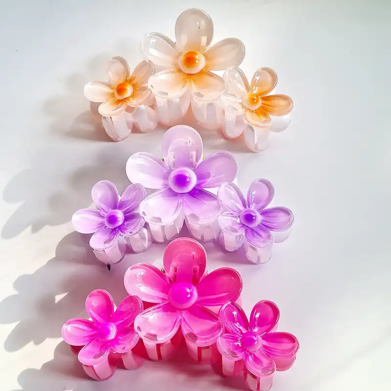 کلیپس مو زنانه مدل سه گل کد brg 2425