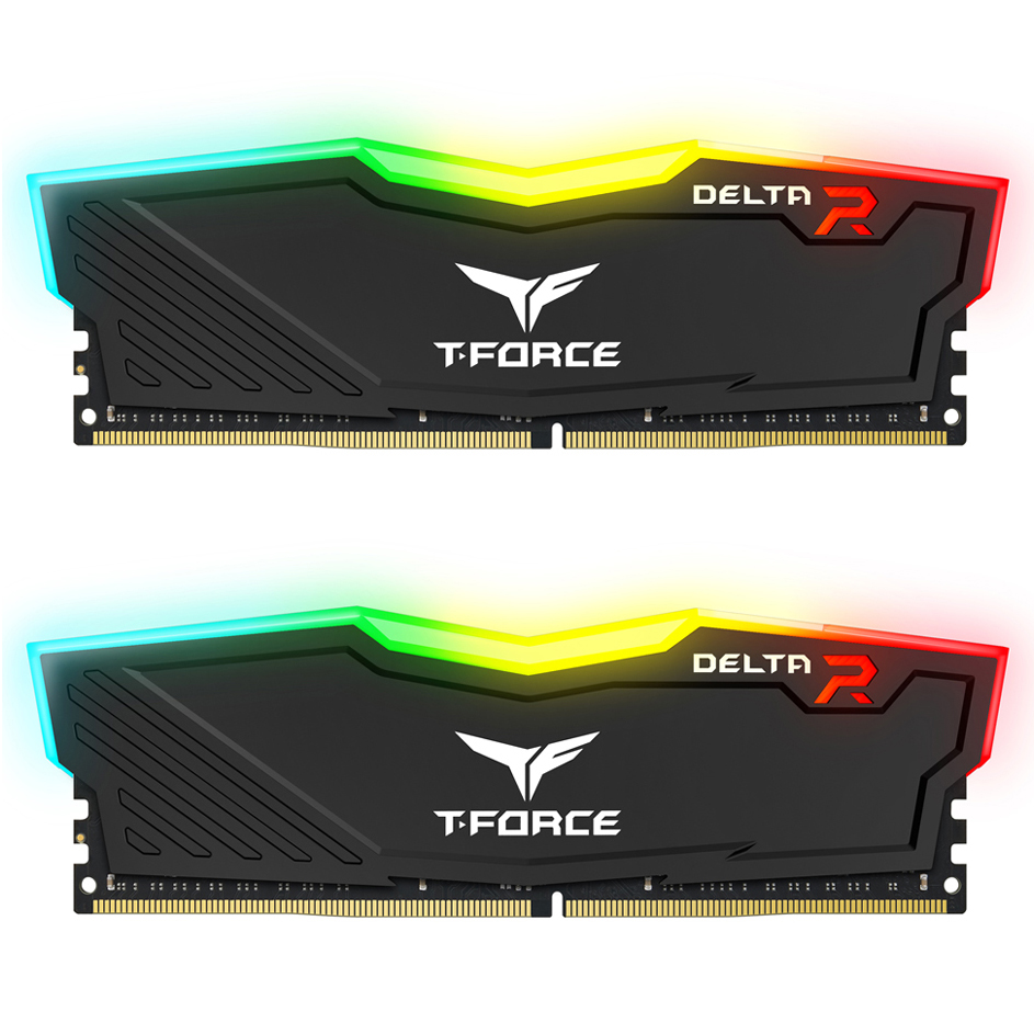 رم دسکتاپ DDR4 دو کاناله 3000 مگاهرتز CL16 تیم گروپ مدل T-Force Delta RGB ظرفیت 16 گیگابایت