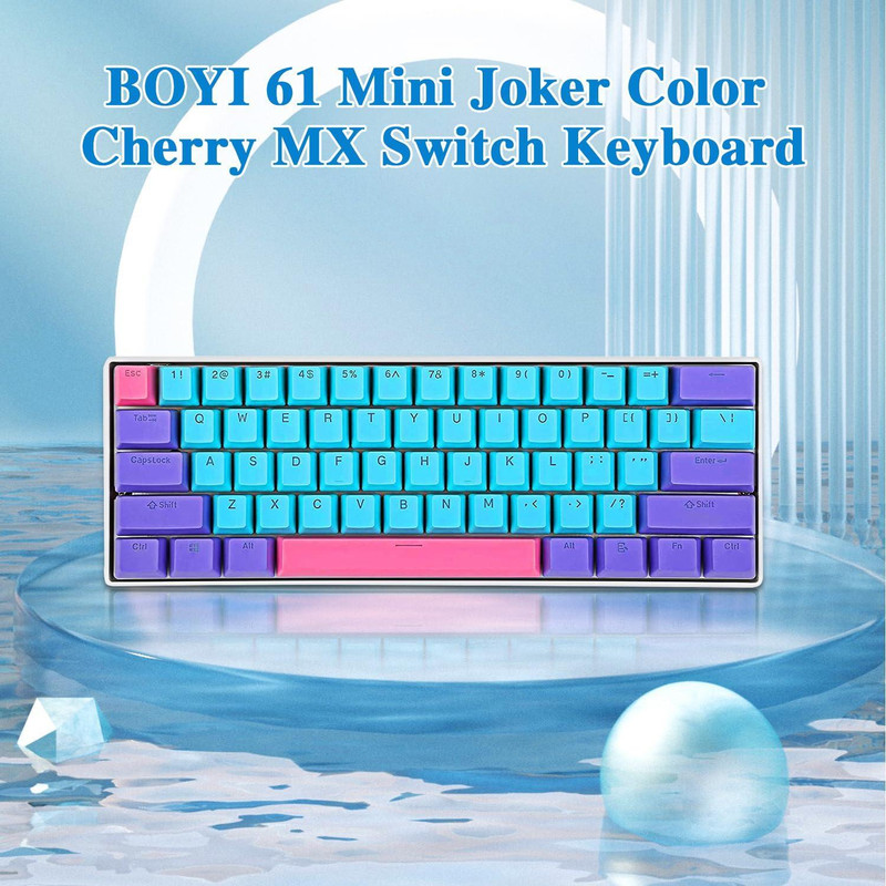 کیبورد بویی مدل 61Mini - Cherry MX Blue Switch - Lavender Color