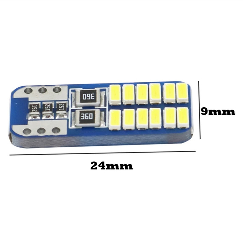 لامپ چراغ خودرو مدل ال ای دی سکن کد 24smd پایه T10 بسته 2 عددی