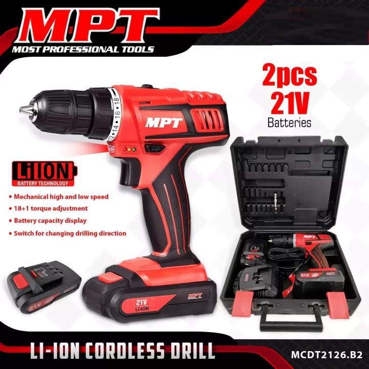 پیچ گوشتی چکشی شارژی  ام پی تی مدل MCDT2126.B2