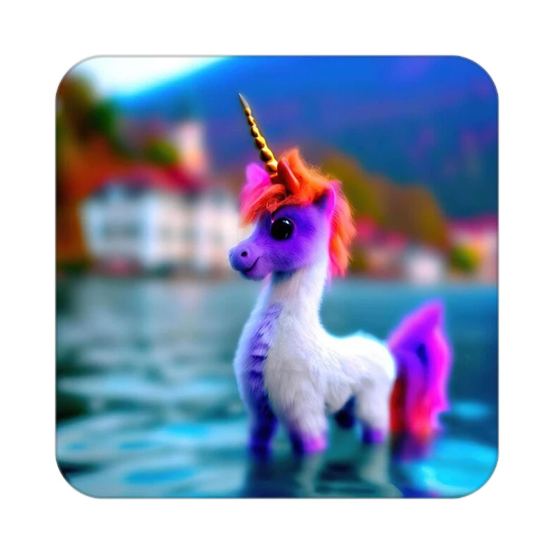 زیر لیوانی کاکتی طرح اسب تک شاخ و یونیکورن مدل mp29233