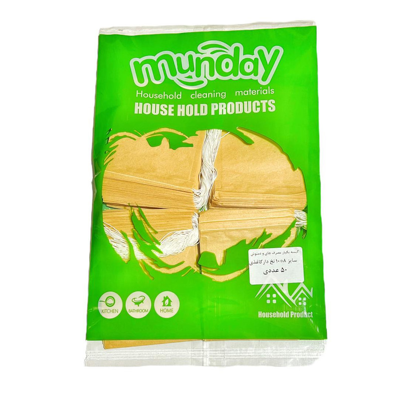 فیلتر چای و دمنوش مان دی مدل نخ دار کاغذی بسته 50 عددی