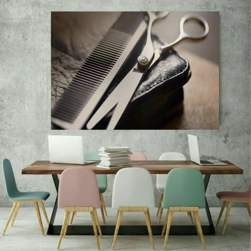 استیکر طرح قیچی آرایشگاه مردانه مدل SDA10117