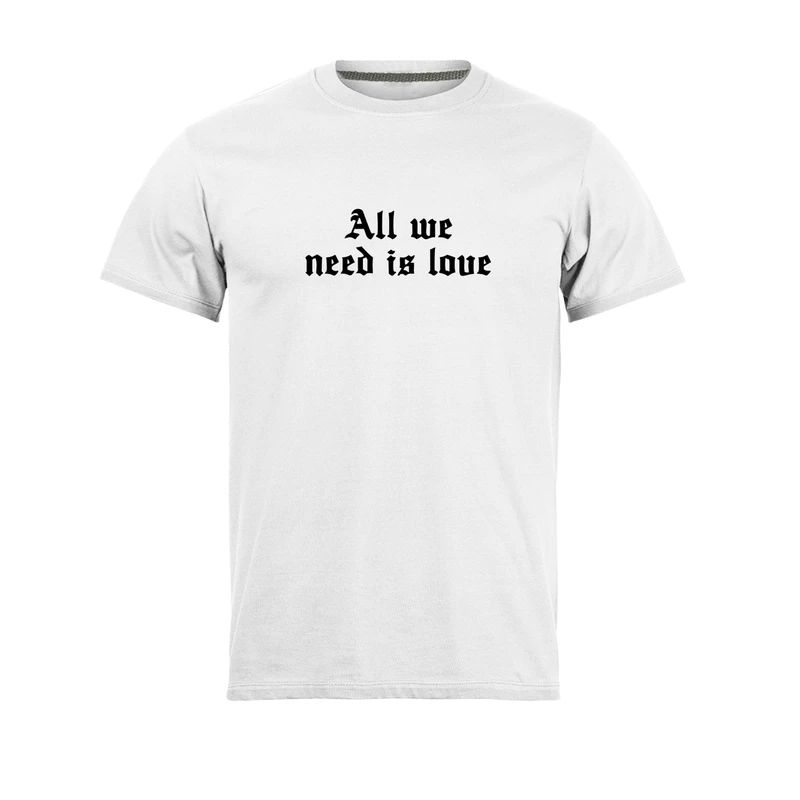 تی شرت آستین کوتاه مردانه مدل all we need is love_N1_0095 رنگ سفید