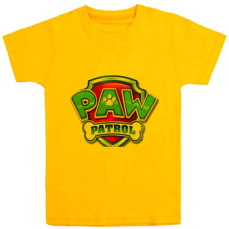 تی شرت آستین کوتاه پسرانه مدل D181 PAW رنگ زرد