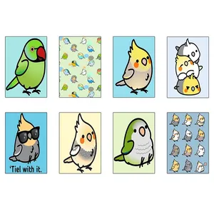 پوستر کارنيکا طرح طوطی Parrot کد 52724 مجموعه 8 عددی