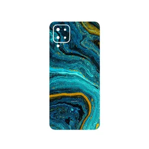 MAHOOT Turquoise marblewith golden streaks Cover Sticker for Samsung Galaxy M12