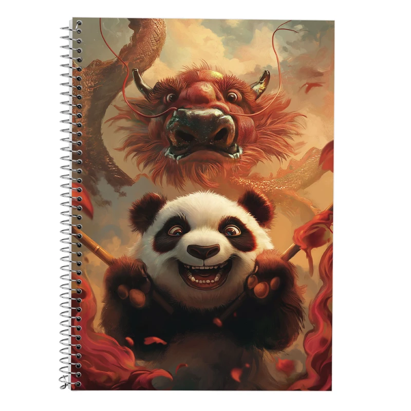 دفتر زبان 50 برگ مدوپد مدل سه خط طرح حیوانات جنگجو کد DF14825