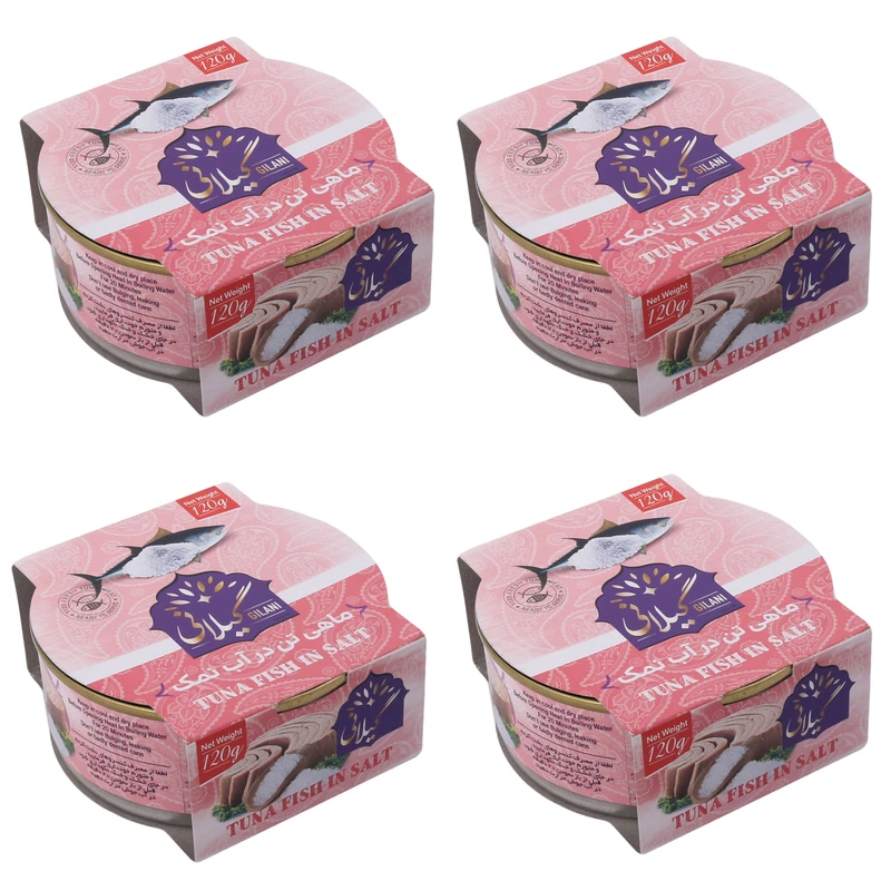 کنسرو ماهی تن در آب نمک گیلانی - 120 گرم بسته 4 عددی
