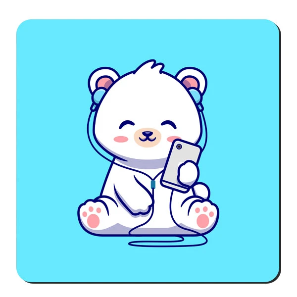 زیر لیوانی طرح بچه خرس قطبی کد nzl639