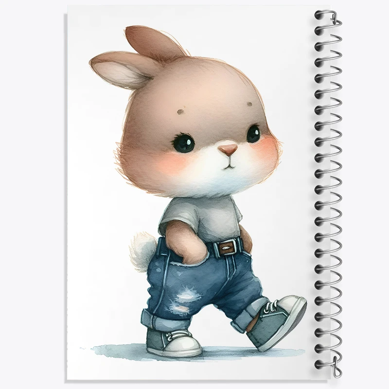 دفتر ژورنال نویسی 50 برگ خندالو مدل نقطه ای طرح خرگوش کیوت کد N3414