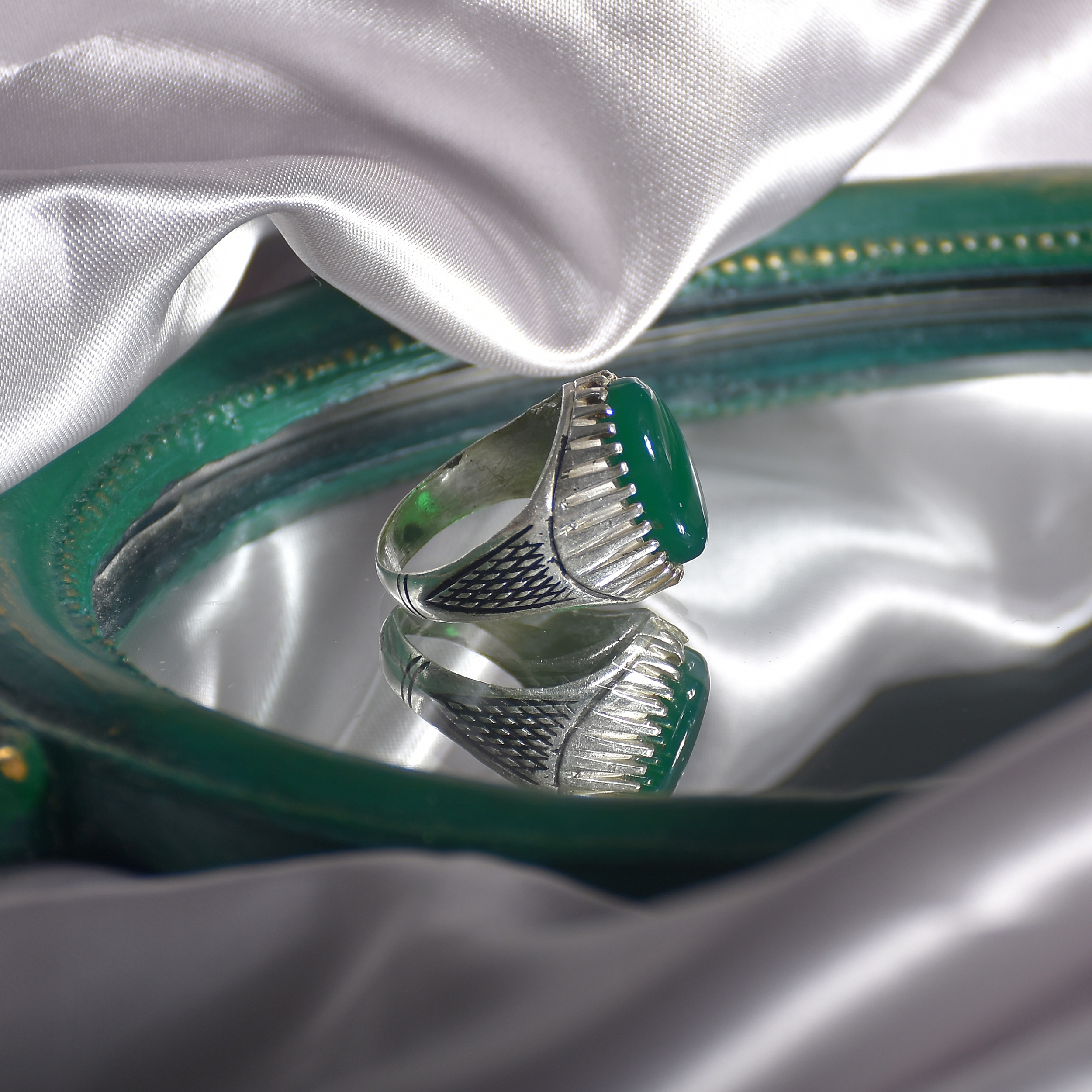 انگشتر نقره مردانه  نقره جات لطفی مدل عقیق کد ANMS02E04