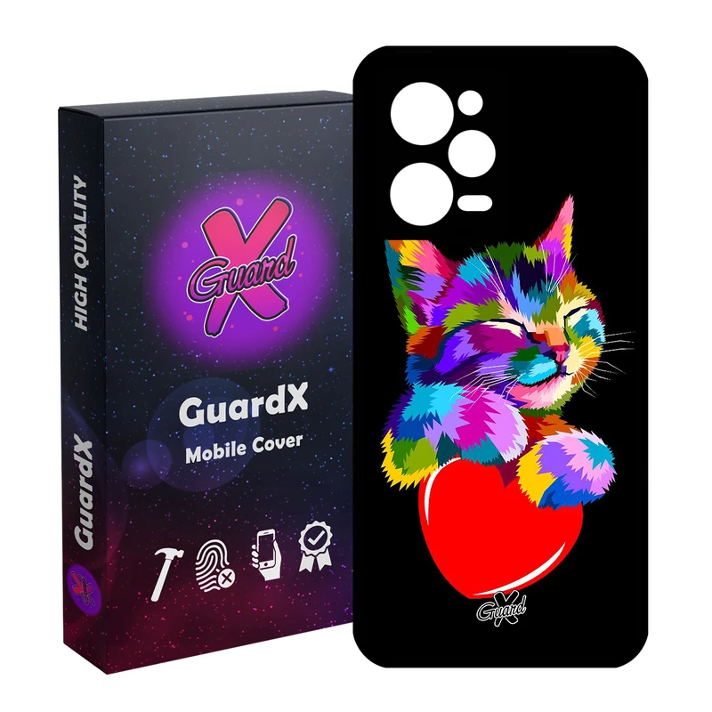 کاور گارد ایکس طرح گربه مدل Glass10269 مناسب برای گوشی موبایل شیائومی Redmi Note 12 Pro 5G/Poco X5 Pro 5G/Note 12 Pro Pro speed