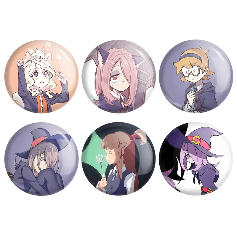 مگنت خندالو طرح انیمه جادوگران کوچک Little Witch Academia کد 1406B مجموعه 6 عددی