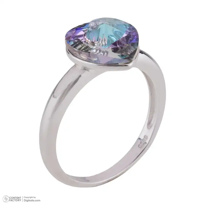 انگشتر نقره زنانه سواروسکی مدل قلب جواهری کد 988965