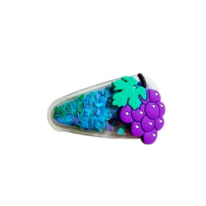 گیره مو زنانه مدل تق تقی آکواریومی طرح انگور