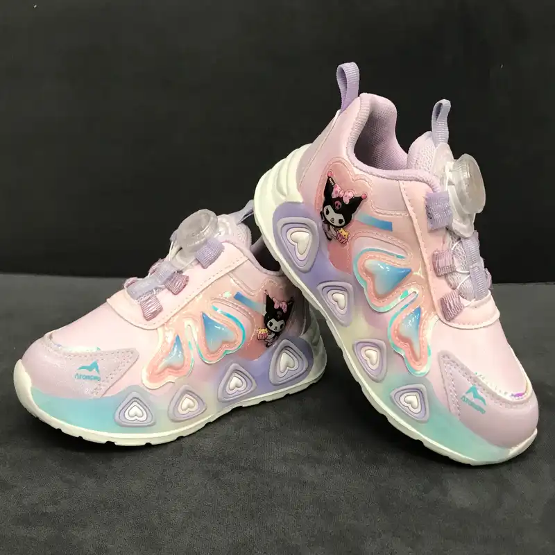 کفش مخصوص دویدن  دخترانه مدل کرومی چراغدار پیچی 224