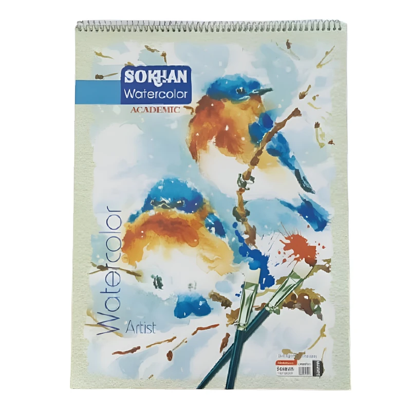 دفتر طراحی آبرنگ 10 برگ سخن مدل ISO-A3 طرح پرنده کد 119760