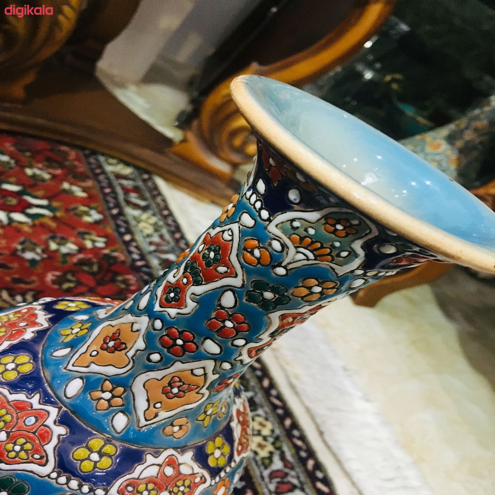 ست گلدان و بشقاب سفالی میناکاری کد 000 main 1 9