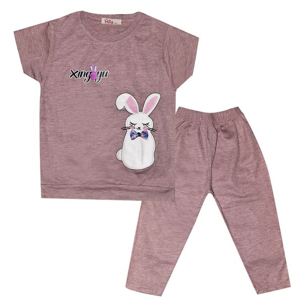 ست تی شرت و شلوارک دخترانه مدل خرگوش کد A25