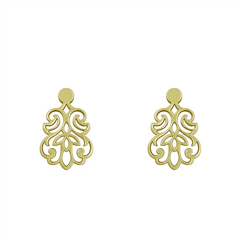 گوشواره طلا 18 عیار زنانه مدوپد مدل هندسی کد GA1-15126