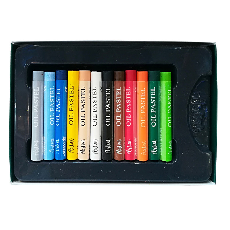 پاستل روغنی 12 رنگ آریا مدل Permium-02 کد 85306