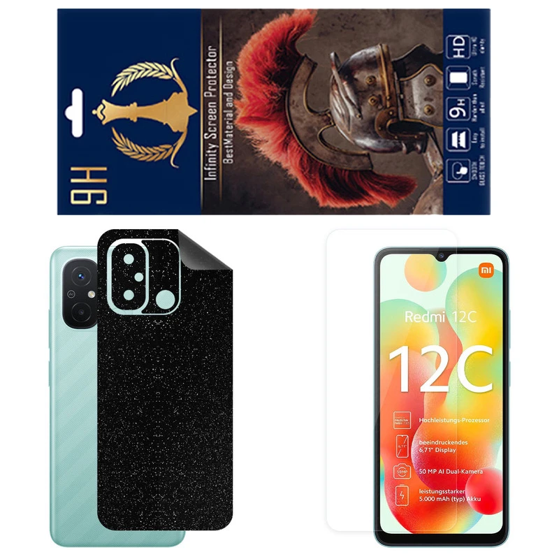 محافظ صفحه نمایش اینفینیتی مدل PRO مناسب برای گوشی موبایل شیائومی Redmi 12C به همراه برچسب پوششی