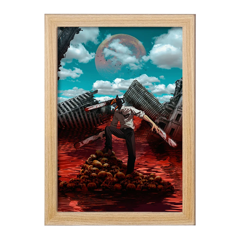 تابلو خندالو مدل انیمه مرد اره ای کد F814