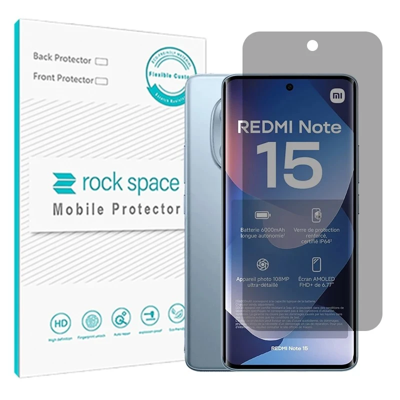 محافظ صفحه نمایش حریم شخصی راک اسپیس مدل هیدروژلی مناسب برای گوشی موبایل شیائومی Redmi Note 15 4G