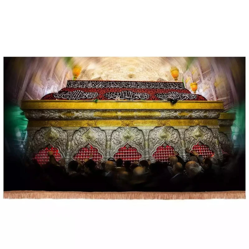 پرچم خدمتگزاران مدل کتیبه مذهبی طرح ضریح شش گوشه اباعبدالله الحسین علیه السلام کد 40002950