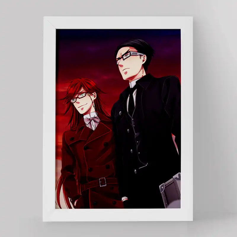 تابلو خندالو مدل ویلیام و گریل انیمه خادم سیاه کد 16303