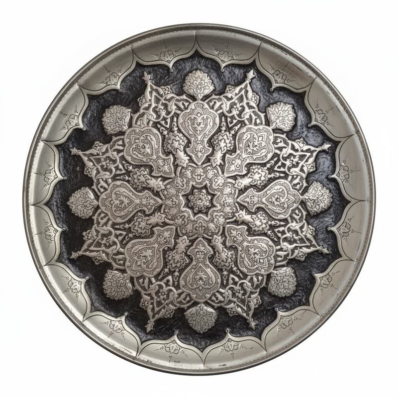 سینی قلمزنی مسی طرح سنتی مدل ریتون
