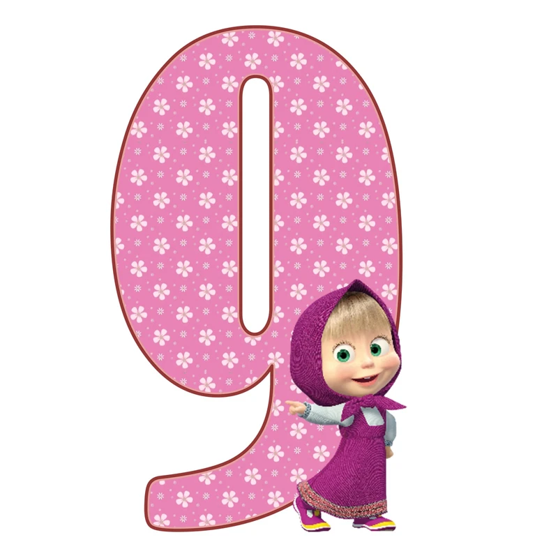 استند رومیزی تولد طرح عدد 9 مدل ماشا و میشا خرسه کد 01