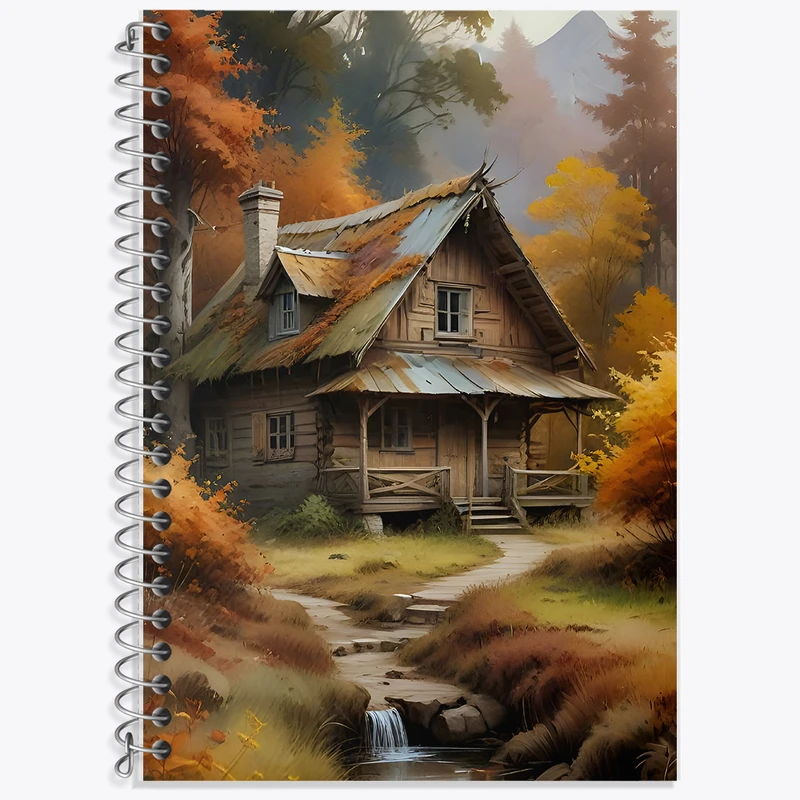 دفتر نت موسیقی 50 برگ خندالو طرح کلبه پاییزی کد F5514