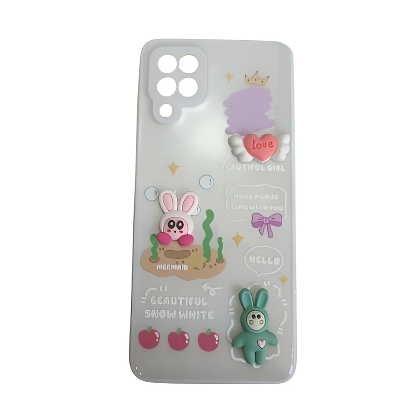 کاور مدل PVD طرح عروسکی برجسته مناسب برای گوشی موبایل سامسونگ Galaxy A12 5G 