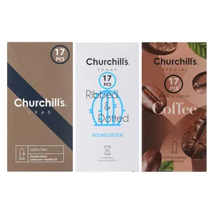 کاندوم چرچیلز مدل COFE-THIN-RIB17 مجموعه 3 عددی