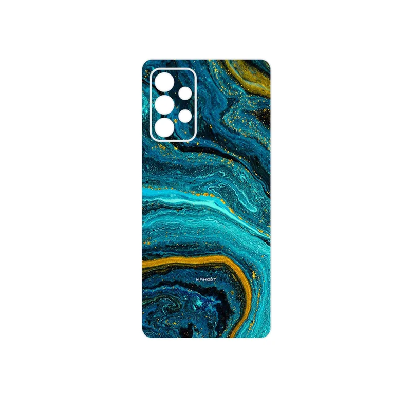 برچسب پوششی ماهوت مدل Turquoise marblewith golden streaks مناسب برای گوشی موبایل سامسونگ Galaxy A53 5G