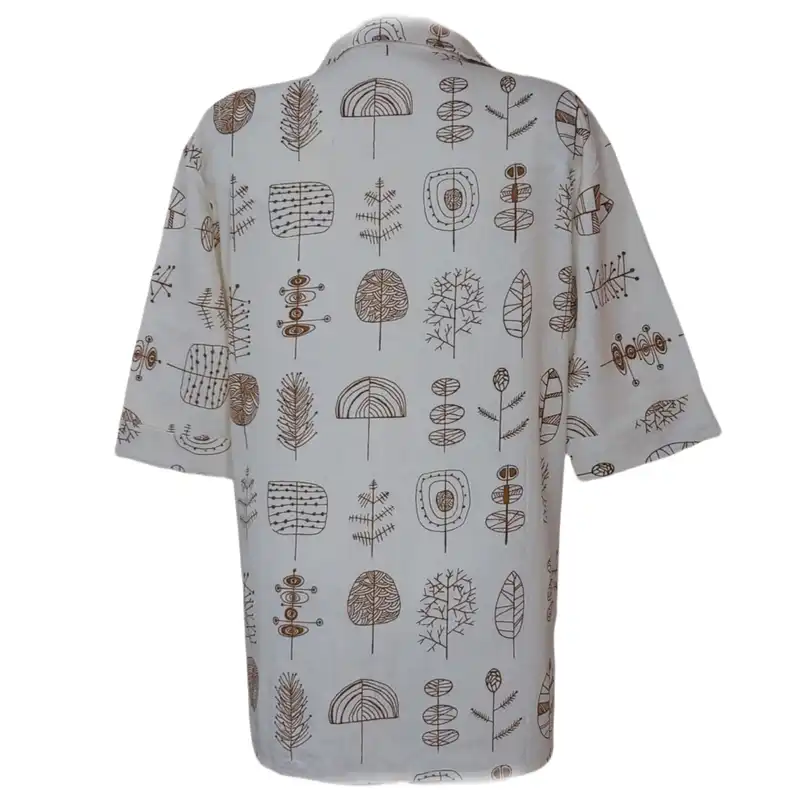 مانتو زنانه مدل لینن طرح برگ