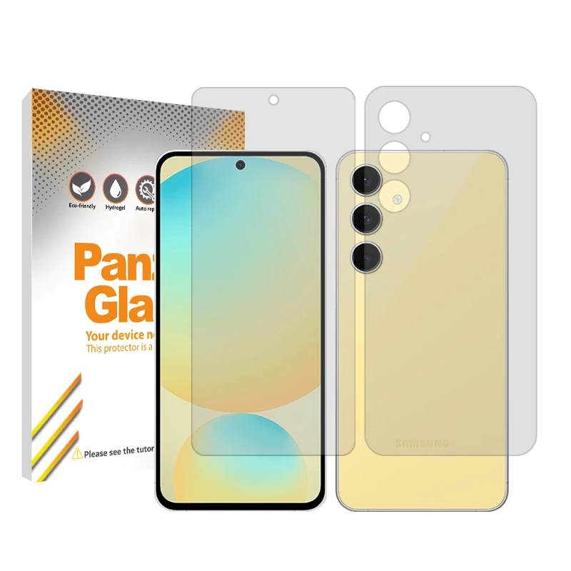 محافظ صفحه نمایش شفاف پنزر گلس مدل Resistant مناسب برای گوشی موبایل سامسونگ Galaxy M55 به همراه محافظ پشت گوشی 