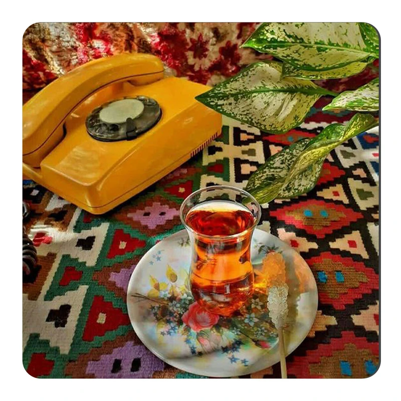 	 مگنت طرح چایی سنتی و تلفن کد wmg2385