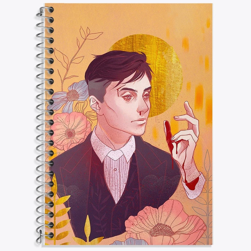 دفتر زبان 50 برگ خندالو مدل دو خط طرح پیکی بلایندرز (Peaky Blinders) کد F162