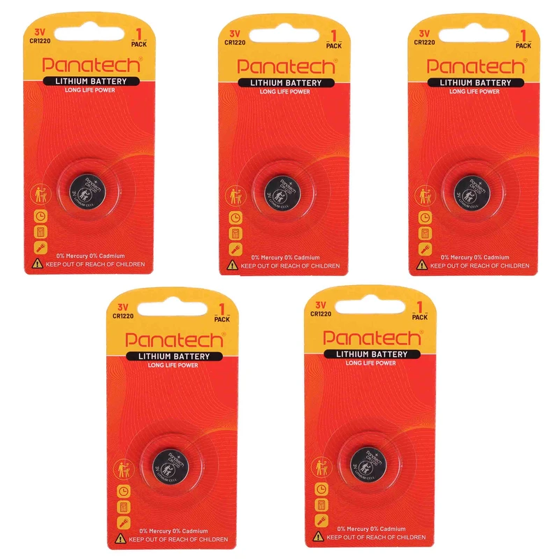 باتری سکه ای پاناتک مدل CR 1220 / CR1220 بسته 5 عددی
