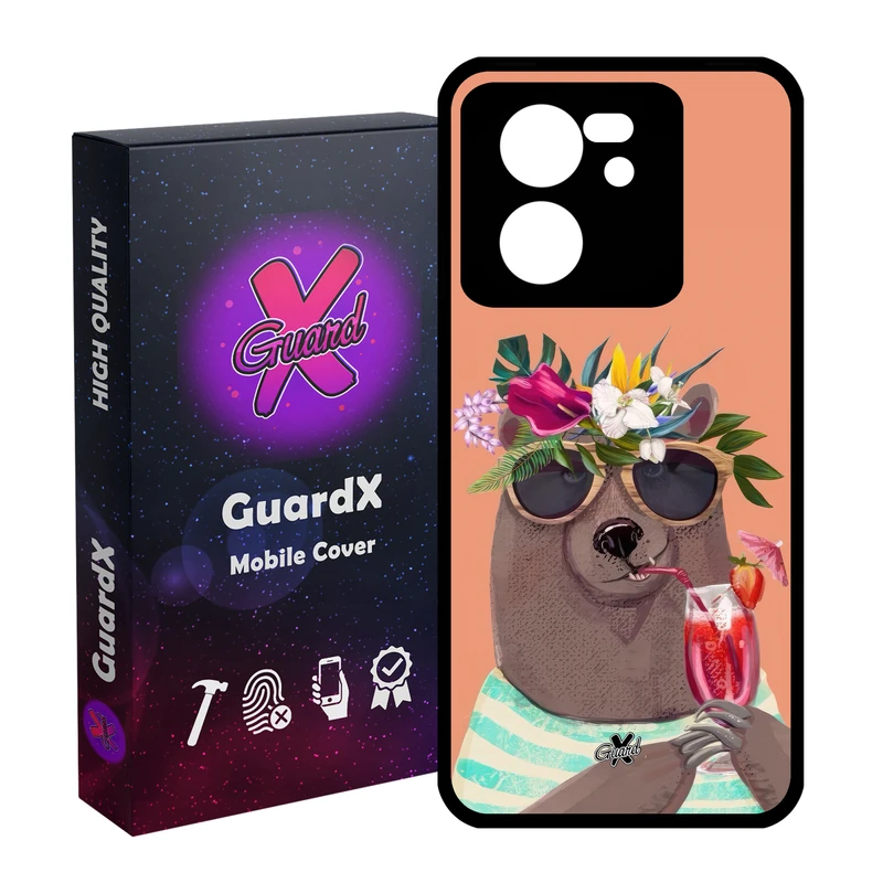 کاور گارد ایکس طرح خرس مدل Glass10645 مناسب برای گوشی موبایل شیائومی 13T/13T Pro/Redmi K60 Ultra