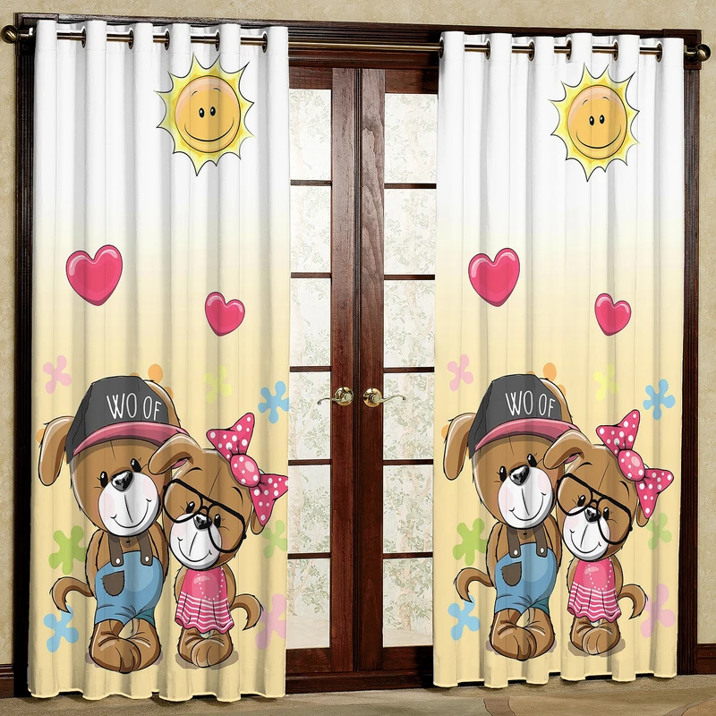 پرده مدل خرس هازان پانچی کد 1384 سایز 140x200 سانتی متر