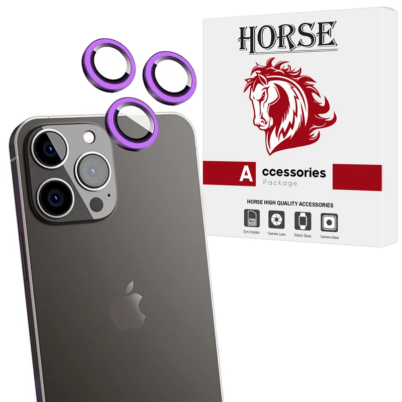 محافظ لنز دوربین شیشه‌ای هورس مدل SHLZH مناسب برای گوشی موبایل اپل iPhone 13 Pro
